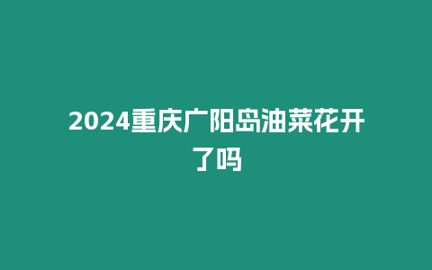 2024重庆广阳岛油菜花开了吗