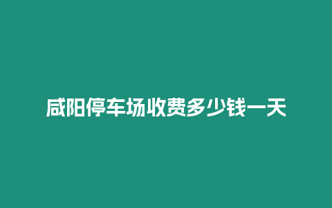 咸阳停车场收费多少钱一天