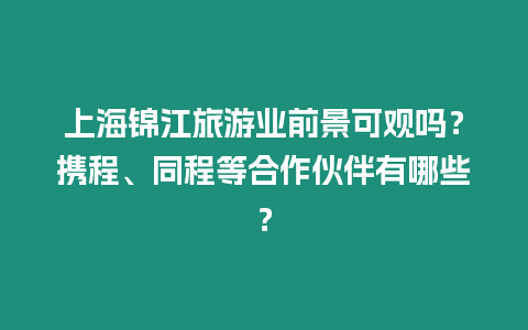 上海锦江旅游业前景可观吗？携程、同程等合作伙伴有哪些？