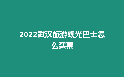 2024武汉旅游观光巴士怎么买票