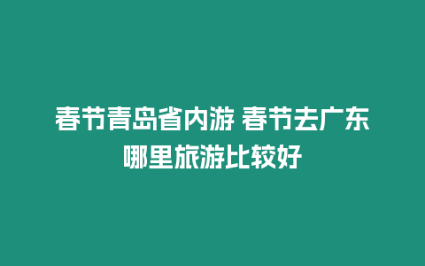 春节青岛省内游 春节去广东哪里旅游比较好