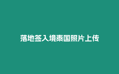 落地签入境泰国照片上传