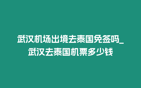 武汉机场出境去泰国免签吗_武汉去泰国机票多少钱