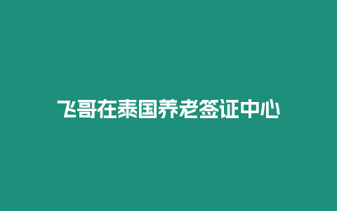 飞哥在泰国养老签证中心