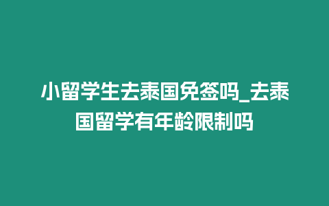 小留学生去泰国免签吗_去泰国留学有年龄限制吗