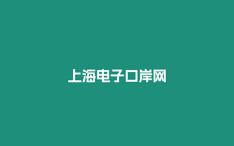 上海电子口岸网